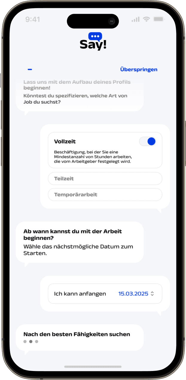 Profil ausfüllen